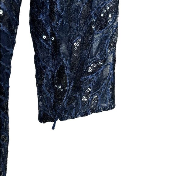 Mac Duggal Long Sleeve Sequin Lace Sequin Gown | Size 16 - Picture 12 of 13